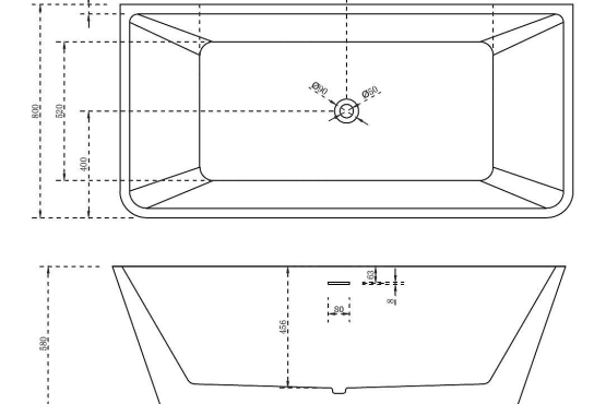 ABBER Акриловая ванна AB9212-1,7+слив