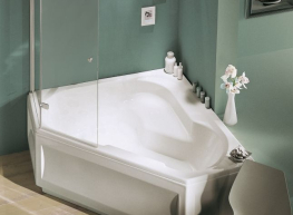 
JD ванна акриловая угловая E6222RU-00 Bain Douche 145x145 левая+слив-перелив Ravak+каркас Панель в подарок
