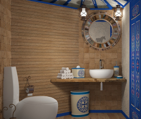 Дизайн-проект Юрты. Санузел. Porcelanosa Oxford